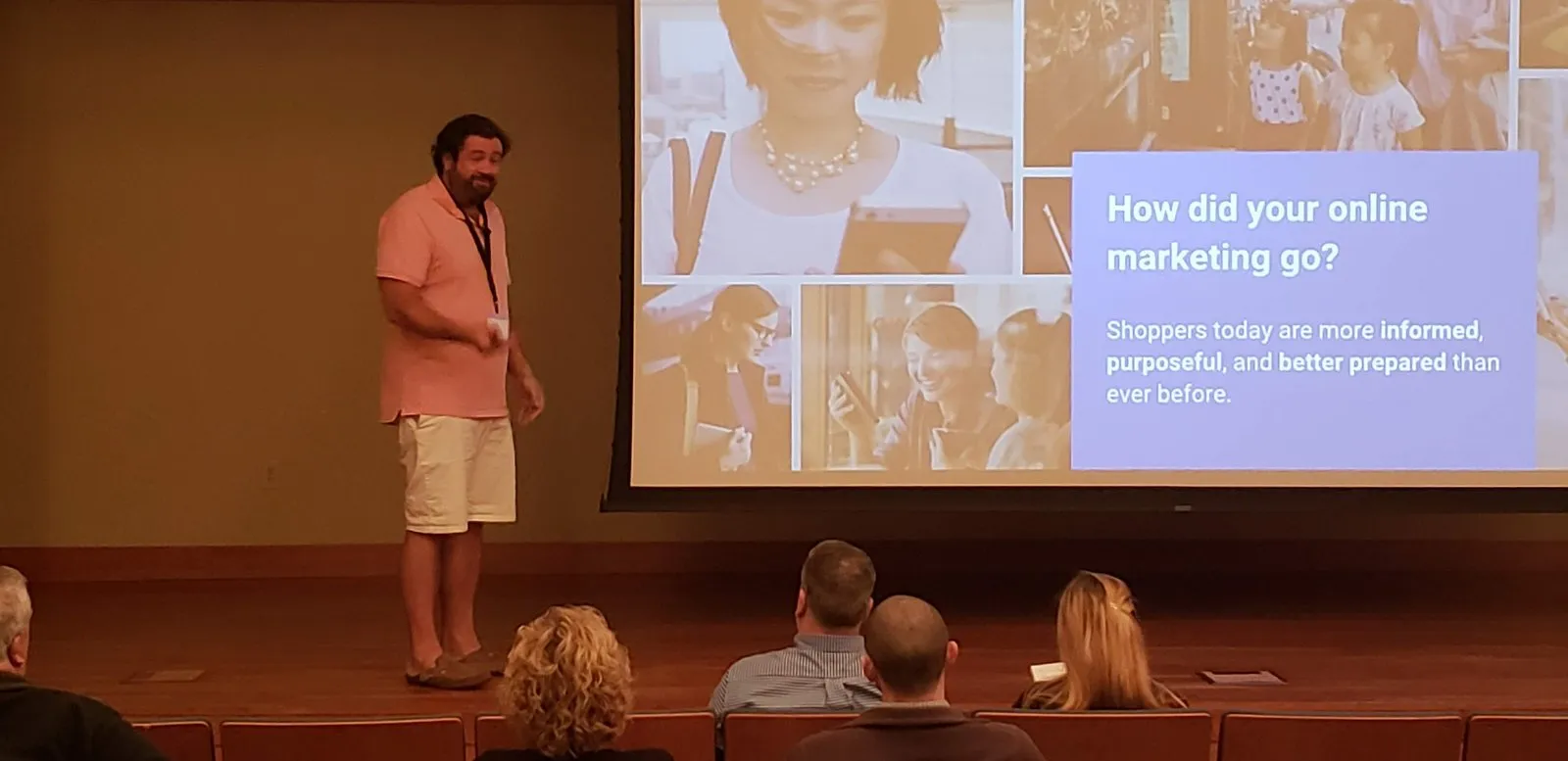 Lucas Shaffer presenting digital marketing strategy