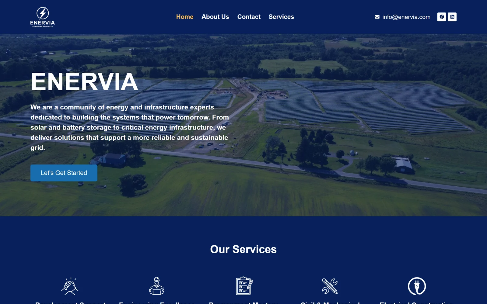 Enervia website screenshot