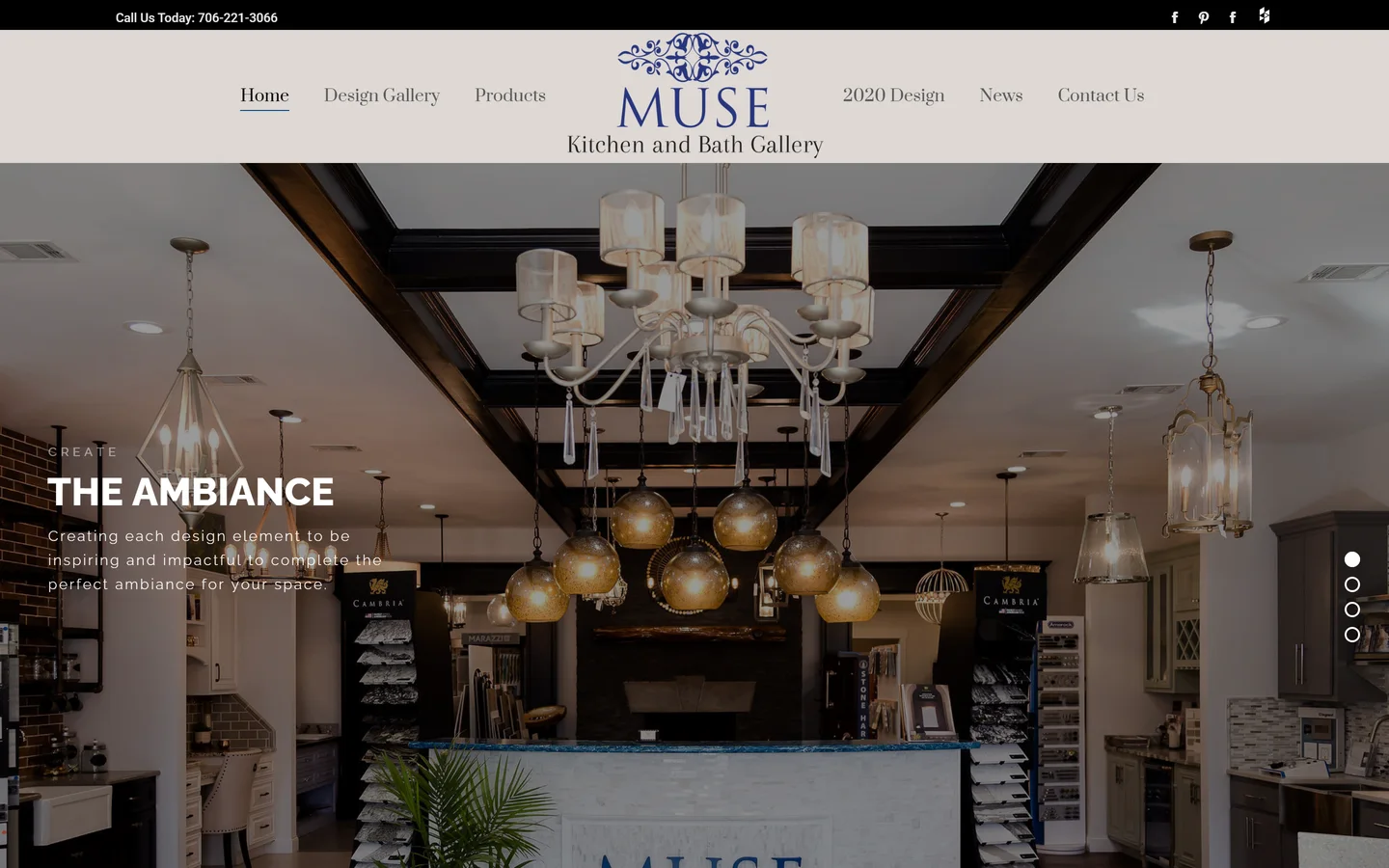 Muse Kitchen and Bath Gallery website screenshot