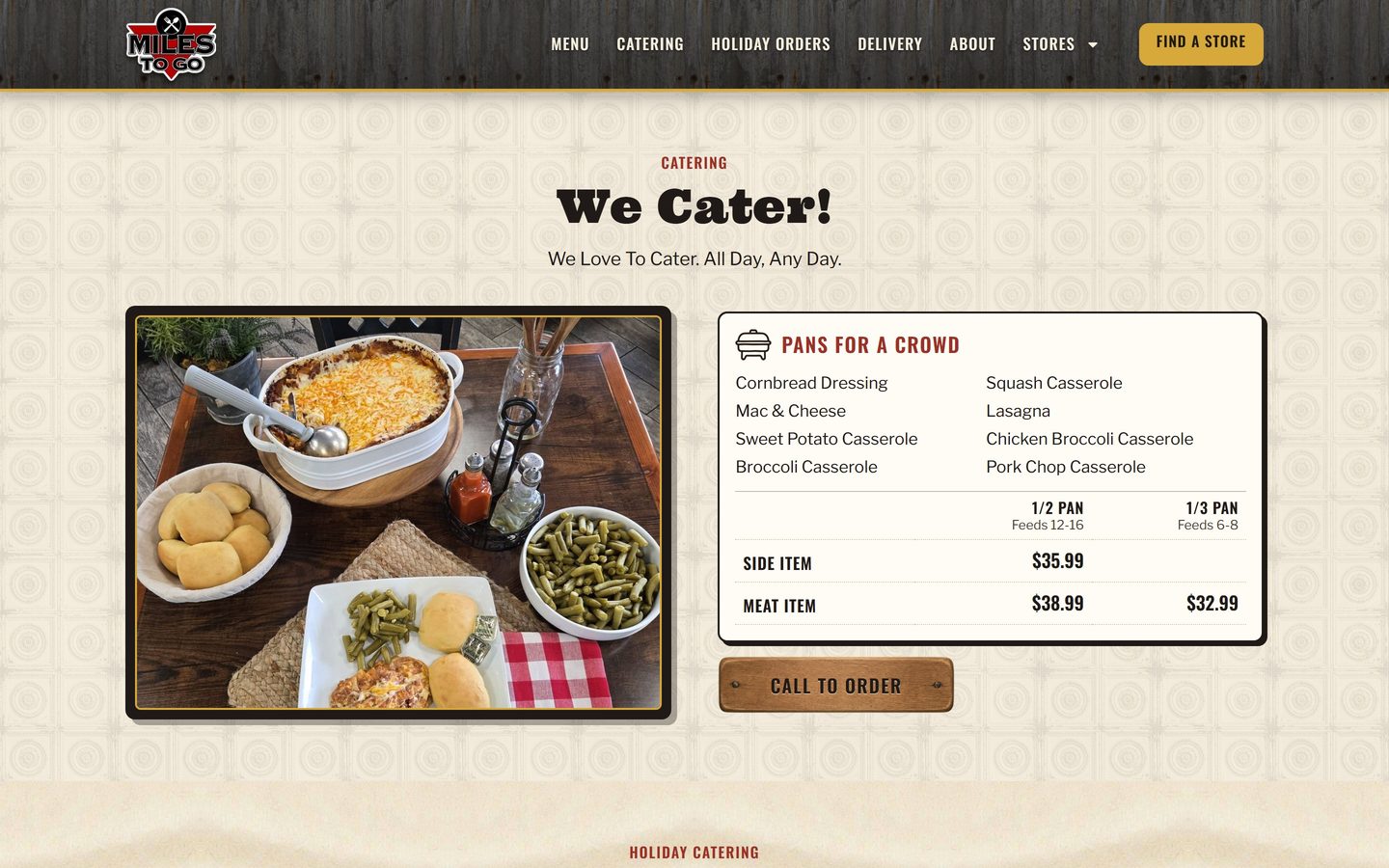 Miles To Go Catering and Holidays